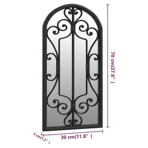 Berkfield Garden Mirror Black 70x30 cm Iron for Outdoor Use