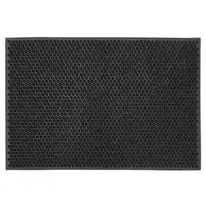 JVL Black Rubber Condor Astro Turf Effect Doormat 40x60cm