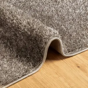 Rug ISTAN High Pile Shiny Look Grey 100x200 cm