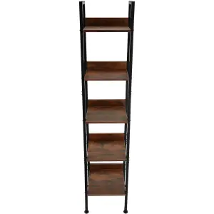 Shelving Unit Chatham - industrial style, free-standing, with up to 5 tiers - Industrial wood dark, rustic