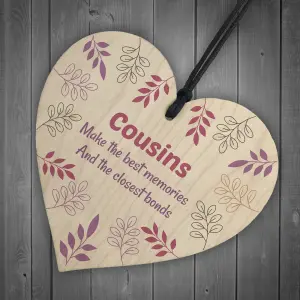 Red Ocean COUSIN PLAQUE Gift For Cousin Birthday Christmas Wood Heart Best Friend Gift For Him Her Family Plaque Keepsake