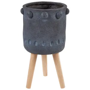 Elevated Plant Pot BRUNNERA Ceramic Graphite Grey