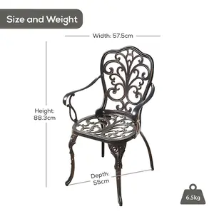 Cast Aluminium Arm Chair - 2 x Chair