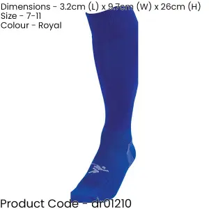 ADULT SIZE 7-11 Pro Football Socks - ROYAL BLUE - Ventilated Toe Protection