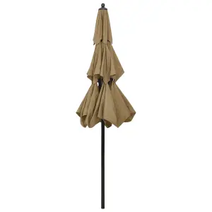 Berkfield 3-Tier Parasol with Aluminium Pole Taupe 2.5 m