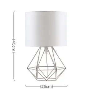 Butera 40Cm Table Lamp Set (Set of 2) Chrome Base/White Shade / Yes