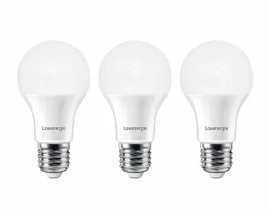 100w Equivalent LED Bulb 10w E27 Day White 6000K - Pack of 3