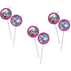 Frozen Straws With Decal (Pack of 6) Multicoloured (One Size)