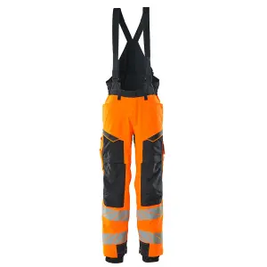 Mascot Accelerate Safe Winter Trousers with Kneepad Pockets (Hi-Vis Orange/Dark Navy)  (XXXX Large)