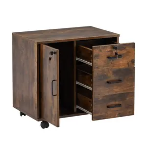 60cm Wide 3 -Drawer Mobile File Cabinet Brown