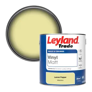 Leyland Trade Vinyl Matt Walls & Ceilings Emulsion Paint Lemon Pepper (PPG1216-4) 2.5L