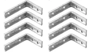 Charles Watson Galvanised Heavy Duty Shelf Brackets L Brackets 4 x 3" Pack of 8