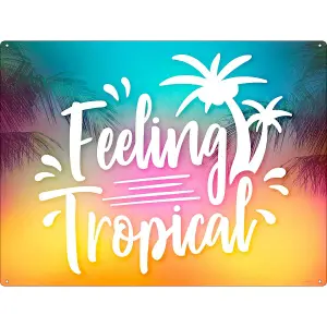 Grindstore Feeling Tropical Tin Sign Multicoloured (One Size)