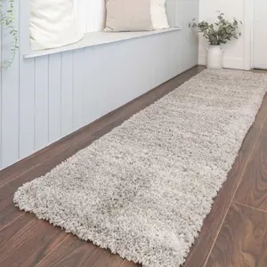 Super Soft Silver Shaggy Area Rug 80x150cm