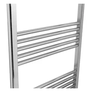 Rinse 1600x600mm Chrome Bathroom Heated Towel Rail Radiator Straight Ladder Style Towel Warmer