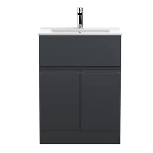 Urban 600mm Free-standing Single Vanity Unit Satin Anthracite