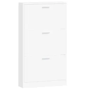 Shoe Cabinet White 59x17x108 cm Engineered Wood