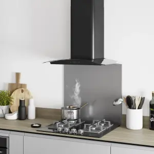 GoodHome LinkSense GHCG60LKBL Black steel & glass Curved Cooker hood (W)59.8cm - Matt black