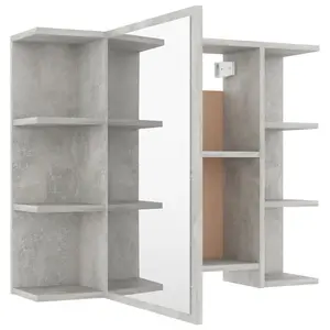 Berkfield Bathroom Mirror Cabinet Concrete Grey 80x20.5x64 cm Engineered Wood