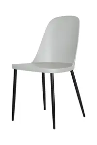 Core Products Aspen White 80cm Square Dining Table with 4 Light Grey Plastic Duo Design Chairs