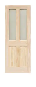 Victorian 4 Panel Clear Pine Glzd Door 2040 x 826mm