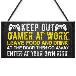 Red Ocean Novelty Gaming Sign Playstation Inspired Funny Christmas Gamer Gift For Brother Son