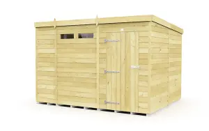 10 x 8 Feet Pent Security Shed - Single Door - Wood - L231 x W302 x H201 cm