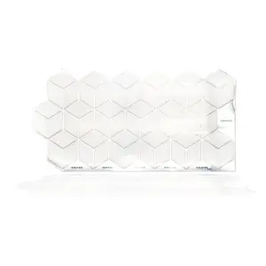 Walplus Brilliant White Silver Hexacube Tile Stickers 2D Multipack 48Pcs