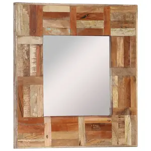 vidaXL Wall Mirror Solid Wood Reclaimed 50x50 cm