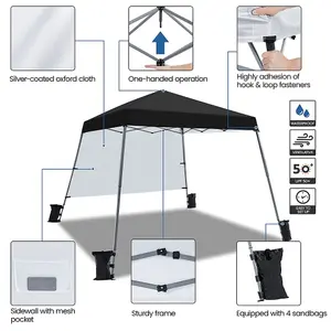 Yaheetech Black 3x3m Pop-up Gazebo with Side Panel