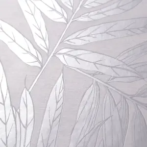 GoodHome Loroco Grey Silver effect Leaves Textured Wallpaper