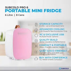 Subcold Pro 6L Mini Fridge Pink