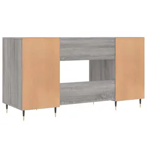 Berkfield Desk Grey Sonoma 140x50x75 cm Engineered Wood