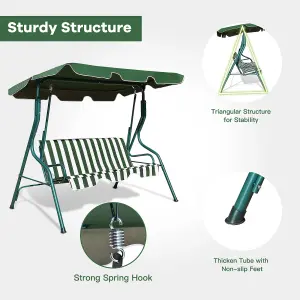 Costway Garden Patio Metal Swing Chair 3 Seater Hammock Bench Swinging Cushioned Seat