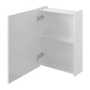 Veleka Gloss White Single Bathroom Cabinet with Mirrored door (H)540mm (W)400mm