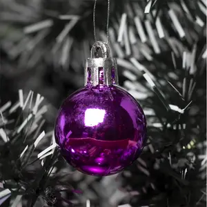 100 Piece Shatterproof Christmas Bauble Set Purple