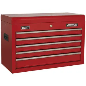 High Gloss Red 5 Drawer Tool Chest Storage Unit - Compact and Secure