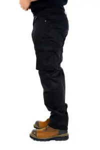 SSS Mens Work Trousers Cargo Multi Pockets Work Pants, Black, 32in Waist - 34in Leg - Large