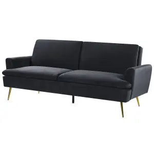 Beliani Modern Sofa Bed VETTRE Black Velvet