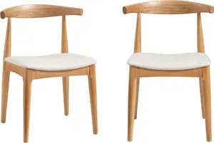 Arley Set Of 2 Beech Wood Dining Chairs, Natural And Beige - Dining Room Chairs - Dining Table Chairs - Daals - Dining Chairs