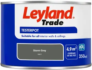 Leyland Trade Vinyl Matt Walls & Ceilings Emulsion Paint Storm Grey (10A11) 350ml Tester