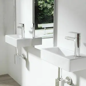 Small Wall Hung Ceramic Basin Sink - Right