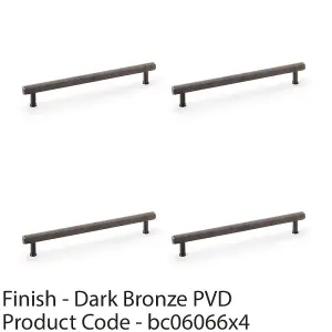 4 PACK - Reeded T Bar Pull Handle - Dark Bronze 224mm Centres SOLID BRASS Drawer Lined