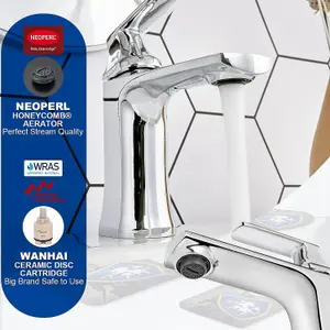 BATHWEST Basin Mixer Taps Bathroom Sink Tap for Basin, Chromed Brass Modern Basin Tap