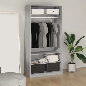 Wardrobe Grey Sonoma 100x50x200 cm Engineered Wood