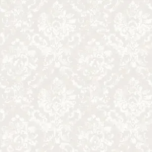 Galerie Vintage Roses Beige Damask Smooth Wallpaper