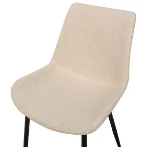 Set of 2 Dining Chairs AVILLA Boucle Beige