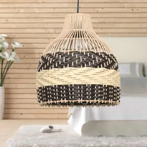 First Choice Lighting Set of 2 Tanya Natural Rattan Mix Pendant Lightshades