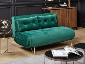 2 Seater Sofa VESTFOLD Dark Green Velvet