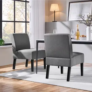 Yaheetech Upholstered Accent Chair with Rubberwood legs - Grey